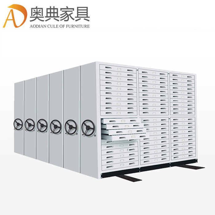 手搖式軌道文件柜電動智能密集架智能移動檔案室檔案柜病例資料架